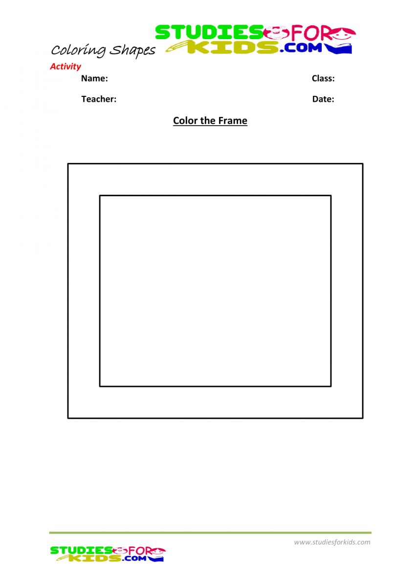 Preschool shapes coloring pages pdf- Frame shape