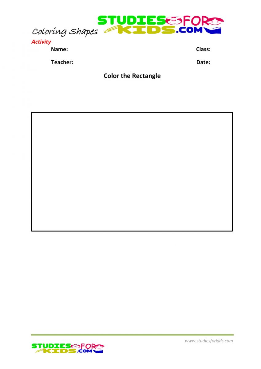 Kindergarten shapes coloring pages pdf- rectangle