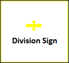 Flash card equation Division Sign printable