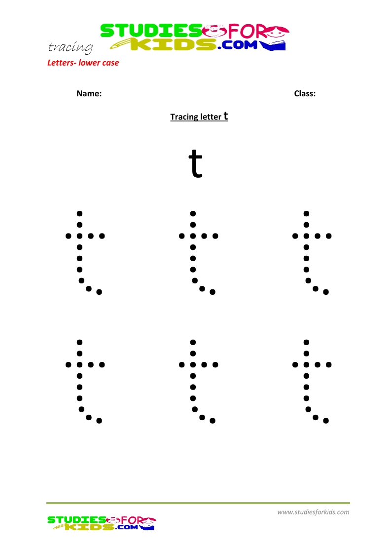Tracing letters worksheets free Letter - small letters t .pdf