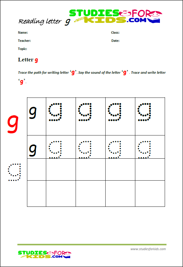 alphabet writing worksheets letter G