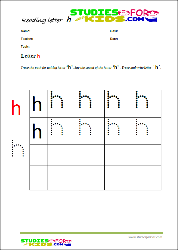 alphabet writing worksheets letter H