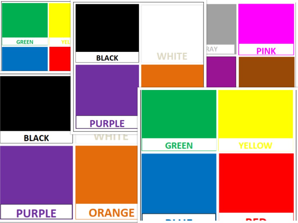 PDF color Flash cards for  Nusery school